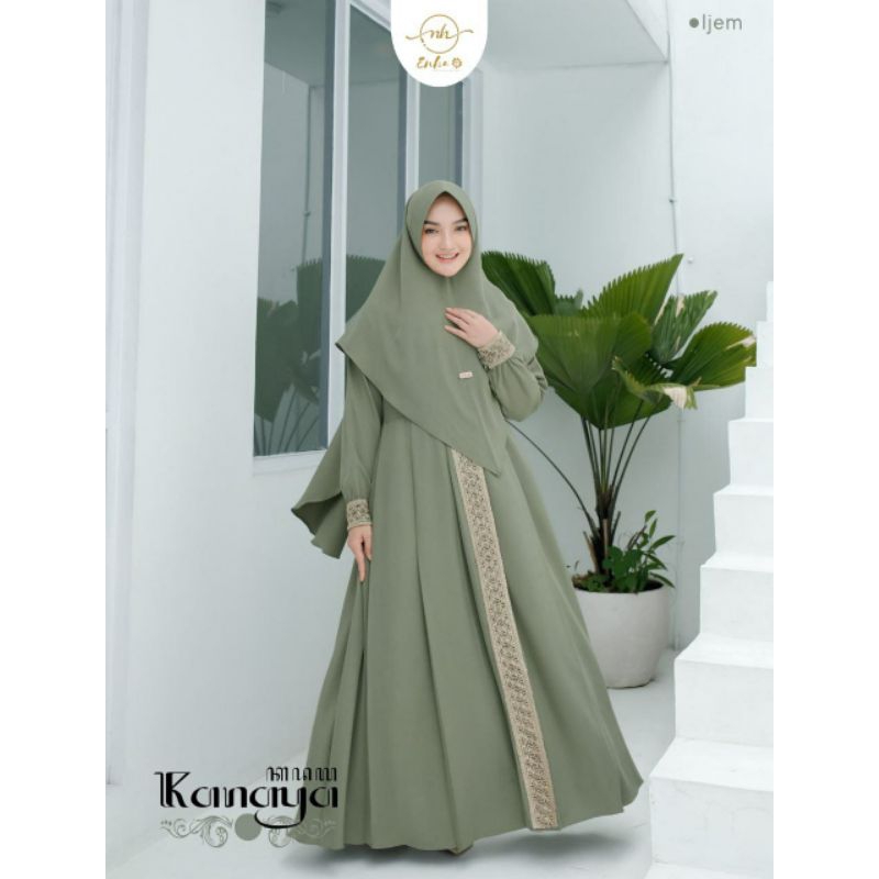 gamis set khimar kanaya ori by enha/ gamis murah/ gamis lebaran