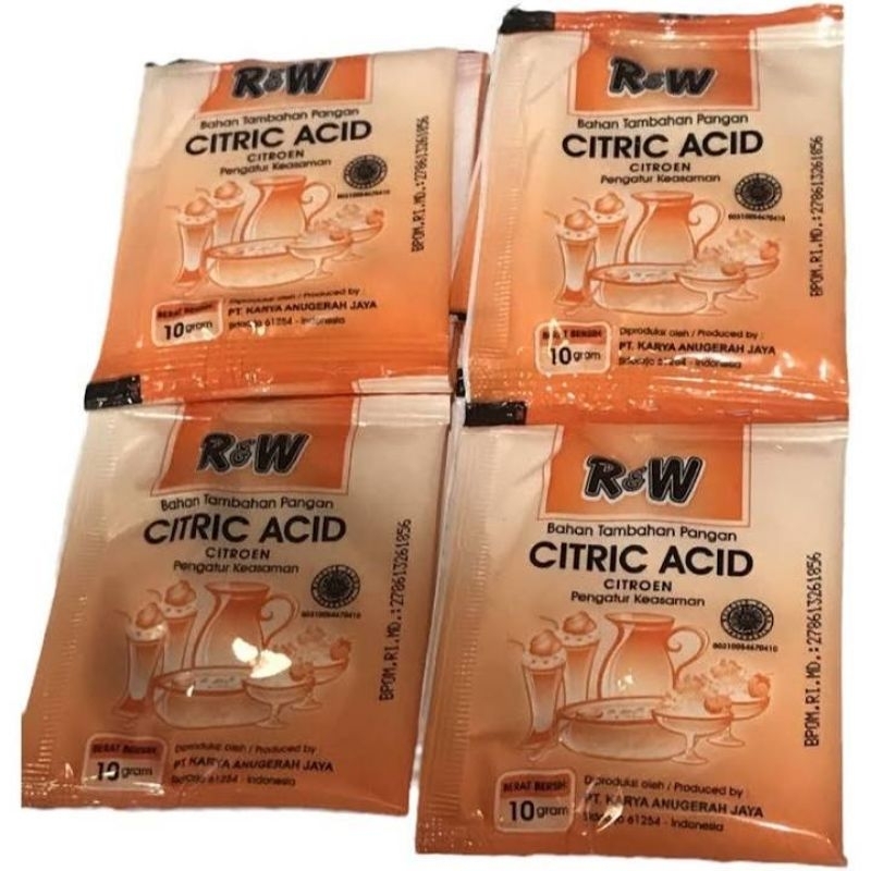 

bahan tambahan pangan citric acid R&W sachet 10 gr