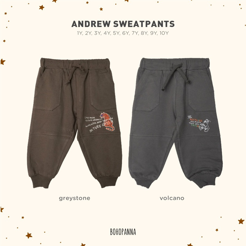 Bohopanna Andrew Sweatpant 1-10thn / Celana Panjang Anak