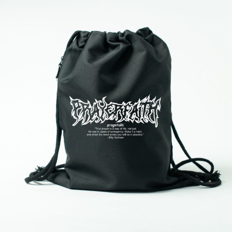 Rofad Store - Tas Serut Metal Hitam Waterproof - Tas Sekolah Murah - Totebag kanvas - Tas Serbaguna Unisex