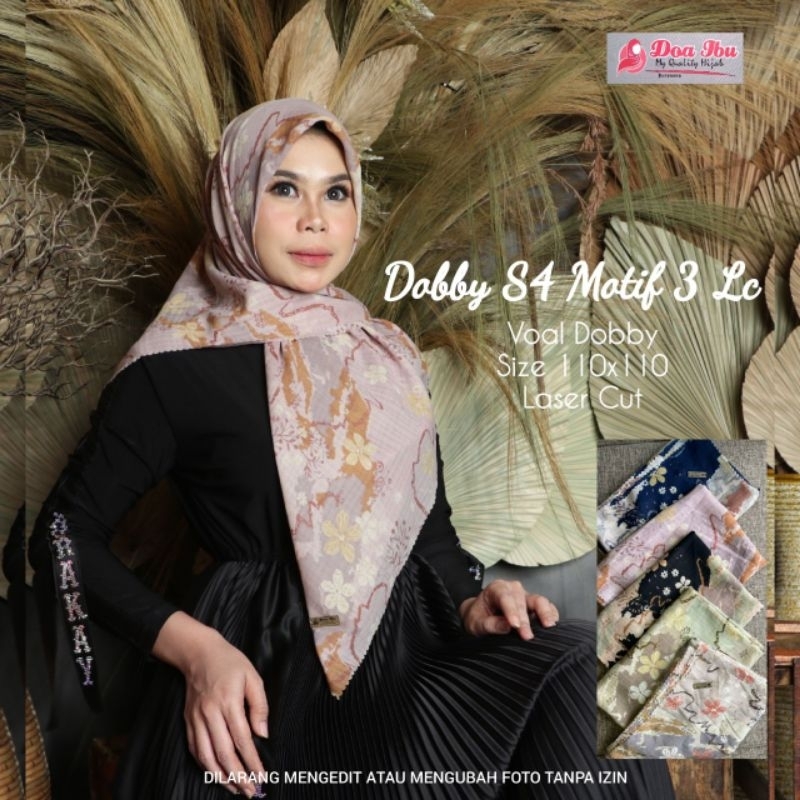 HIJAB JILBAB SEGIEMPAT DOBBY MOTIF BY DOA IBU