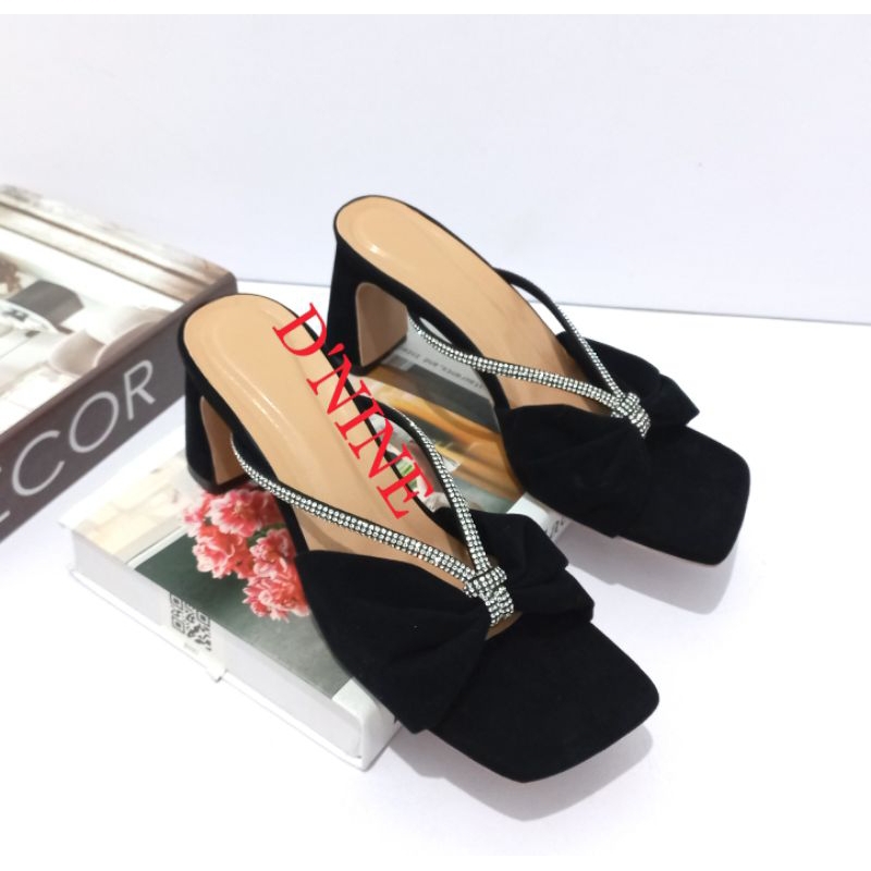 SAHIRA SH 39 Sandal Wanita Sandal heels 7cm suede jely import