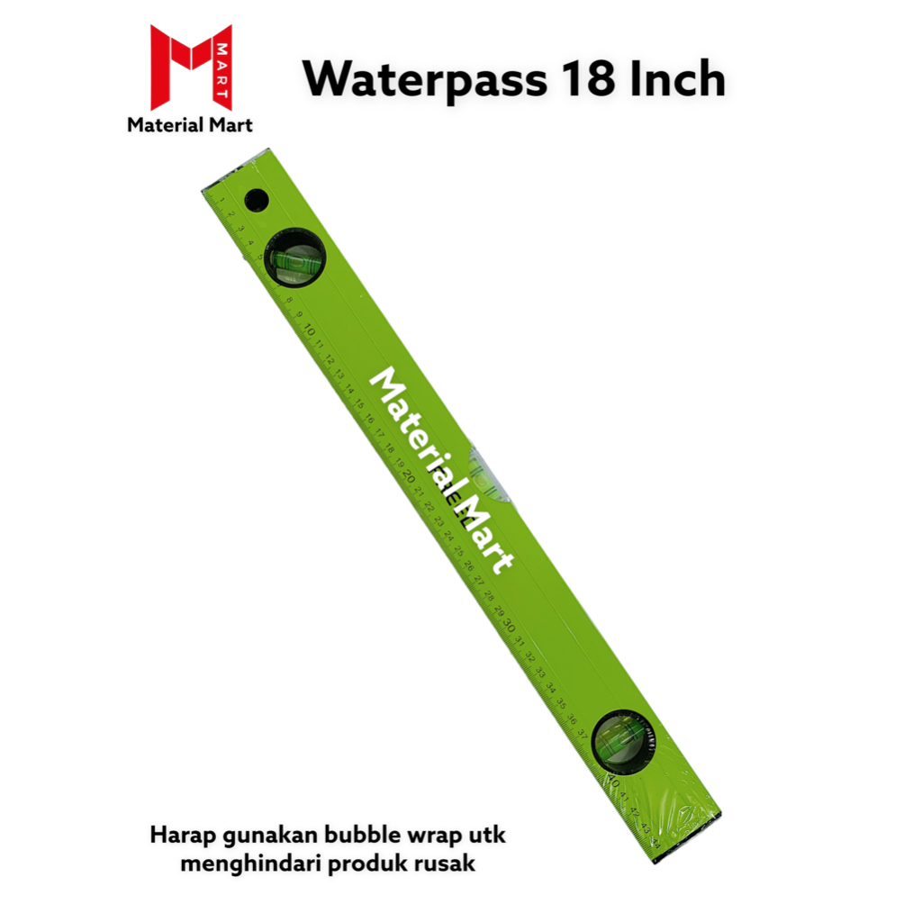 Waterpass 18 Inch | Alat Ukur Waterpas 24 Inch No Magnet | Pengukur Dimensi 18&quot; Murah | Waterpass 24&quot; | Material Mart