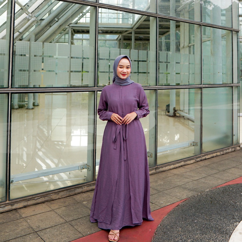ZOYA DRESS SIZE M,L,XL TERBARU BAHAN LINEN VISCOSE AIRFLOW PREMIUM PAKAIAN GAMIS LEBARAN TERLARIS MUSLIM WANITA BY ZENIC ID BISA COD