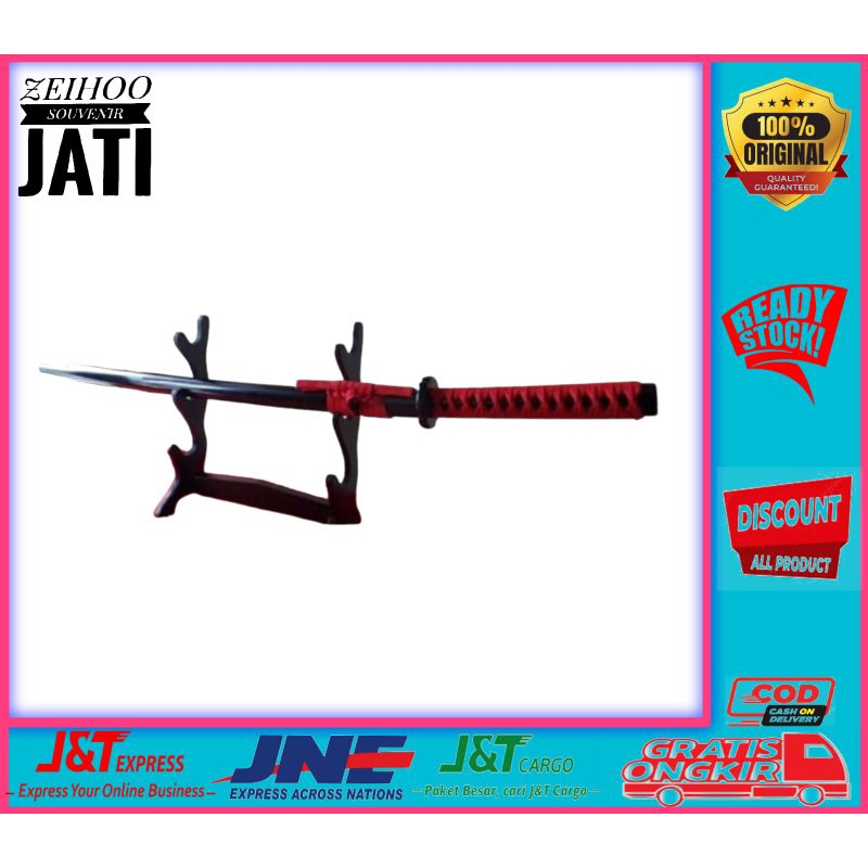 Pedang Kayu Boken Nodachi Merah