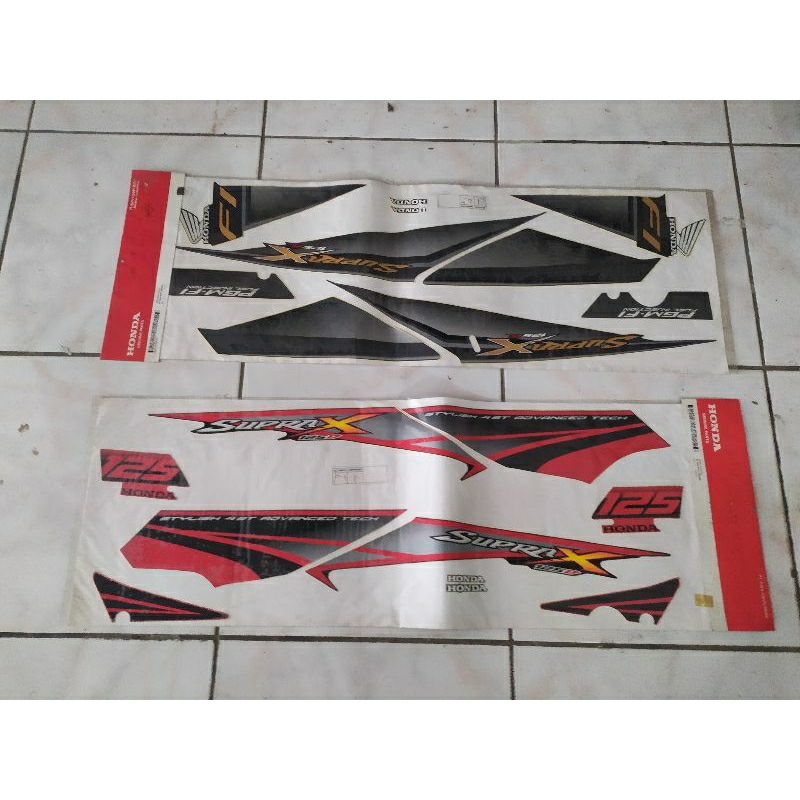 striping stiker sticker lis body supra x125 x 125 old lama dan fi ahm original
