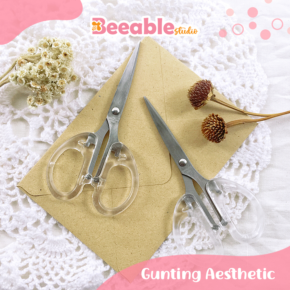 

Beeablestudio | Gunting Kertas Transparan Aesthetic Scissors Bening Scrapbook