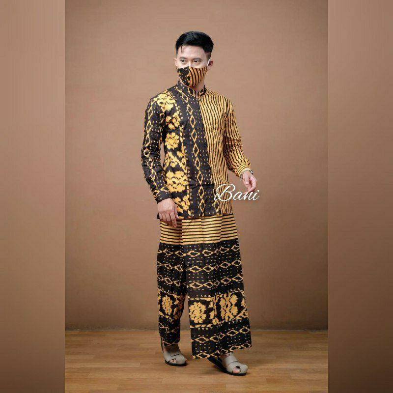 NEW BAJU KOKO PRIA_SET SARUNG KOKO DAN SARUNG CELANA KOKO PAKAIAN MUSLIM PRIA
