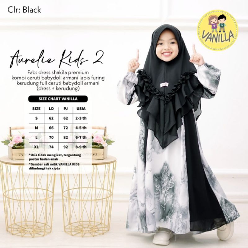 aurelie gamis syari anak by alila kids