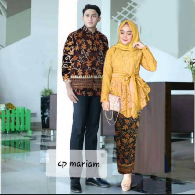 Set Baju Couple Kebaya Batik Safitri Pria Wanita Populer