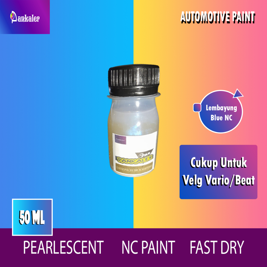 Cat Lembayung Biru Blue NC Ukuran Botol 50ml -PANKALER- Cat Motor Aerox Honda Beat New Vario Otomoti