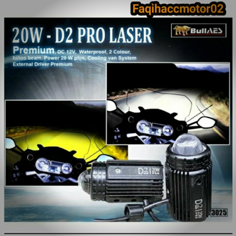 Lampu Tembak d2 Laser Bullaes 20 watt Premium