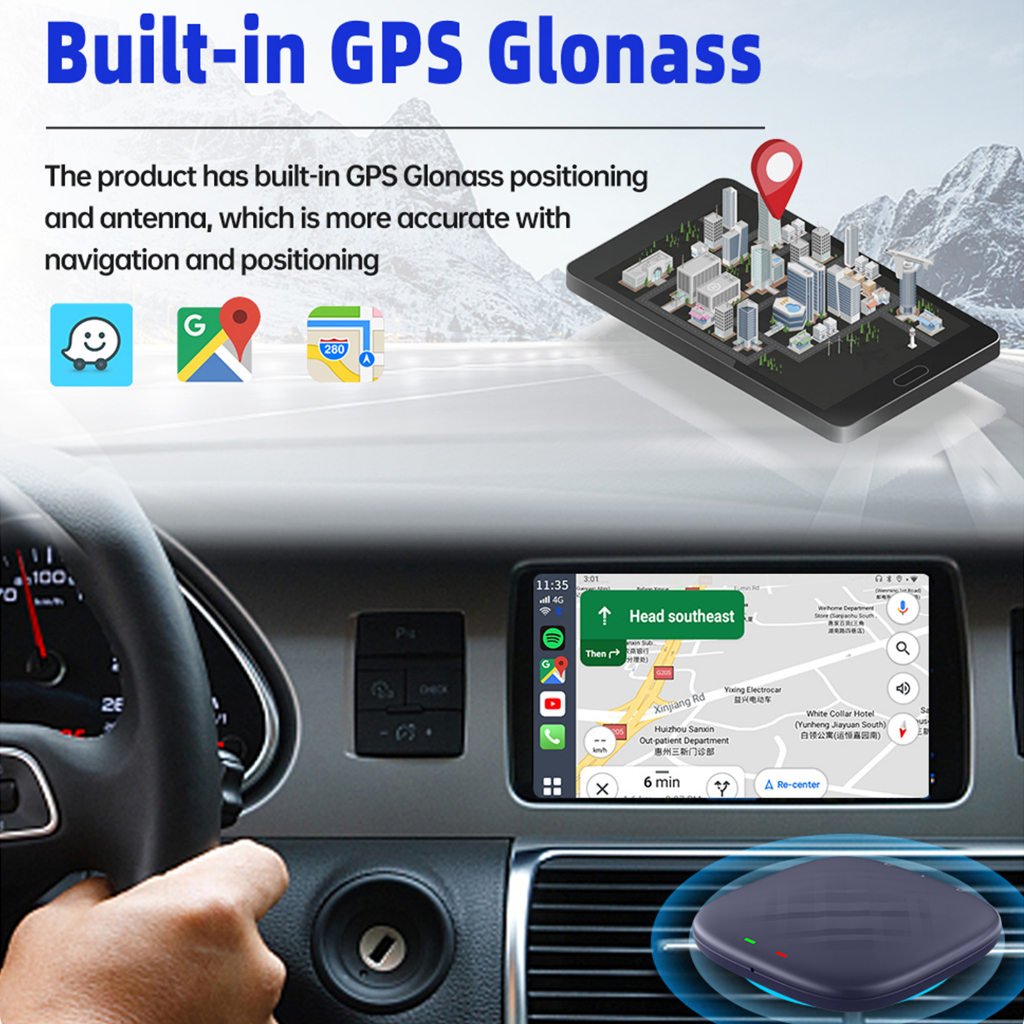 CarlinKit CarPlay Ai Box Plus 8GB + 128G Android 12 Wireless Android Auto Netflix YouTube TV Box IPTV GPS WiFi