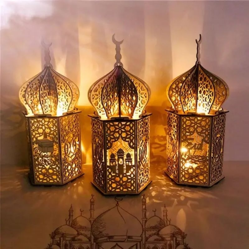 Lentera Ramadhan Lampion Kayu Dekorasi Ramadhan Eid Mubarak