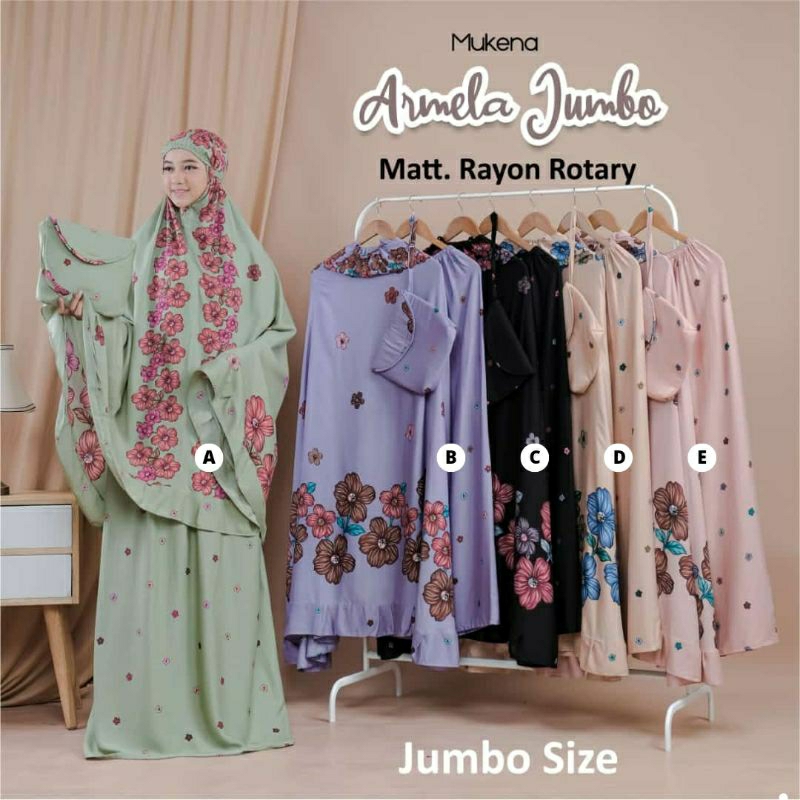 (RATU AYU) Mukena Dewasa Lidya Rayon Rotary Size Jumbo