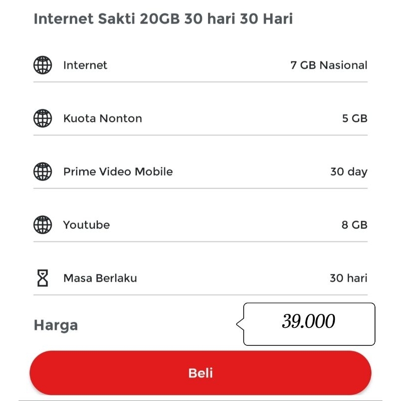 telkomsel 20gb