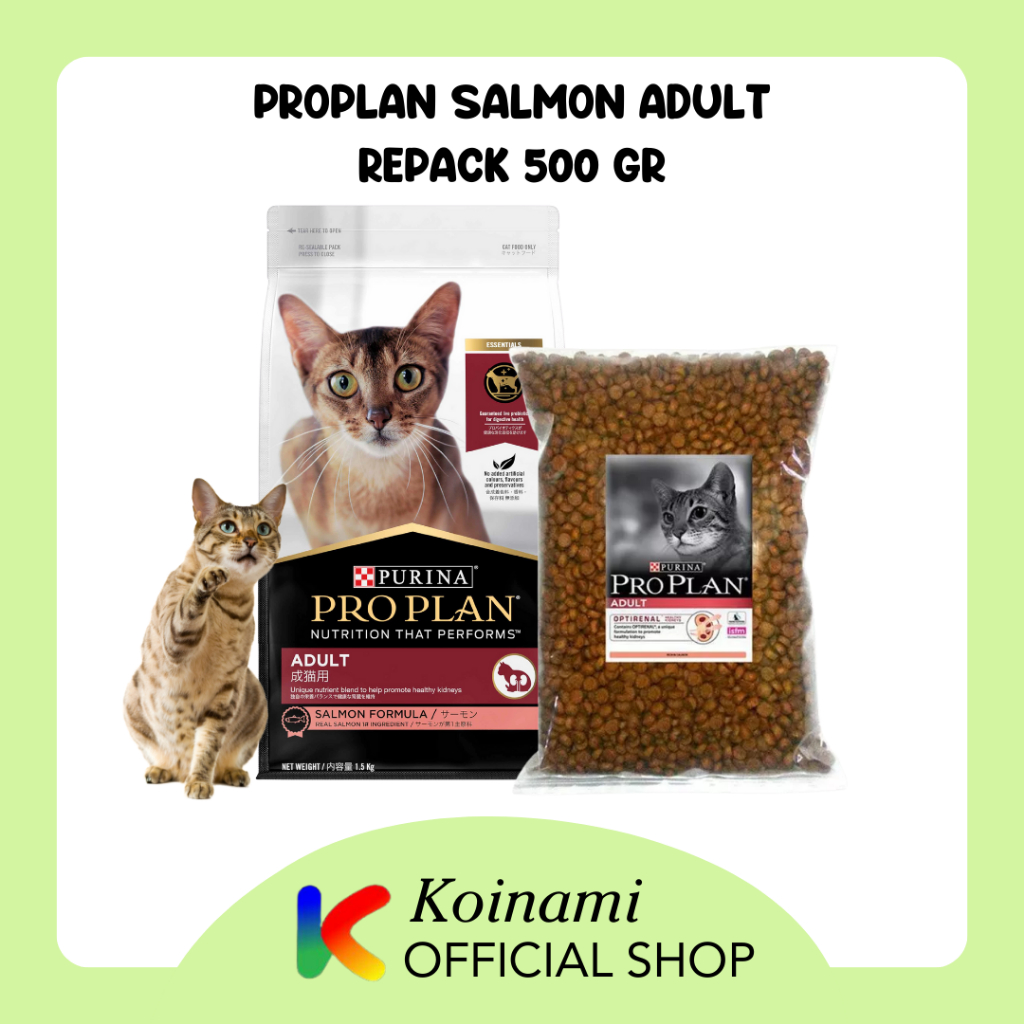 PROPLAN  ADULT SALMON 500 gr REPACK / makanan kucing / cat food / pakan kucing / petshop