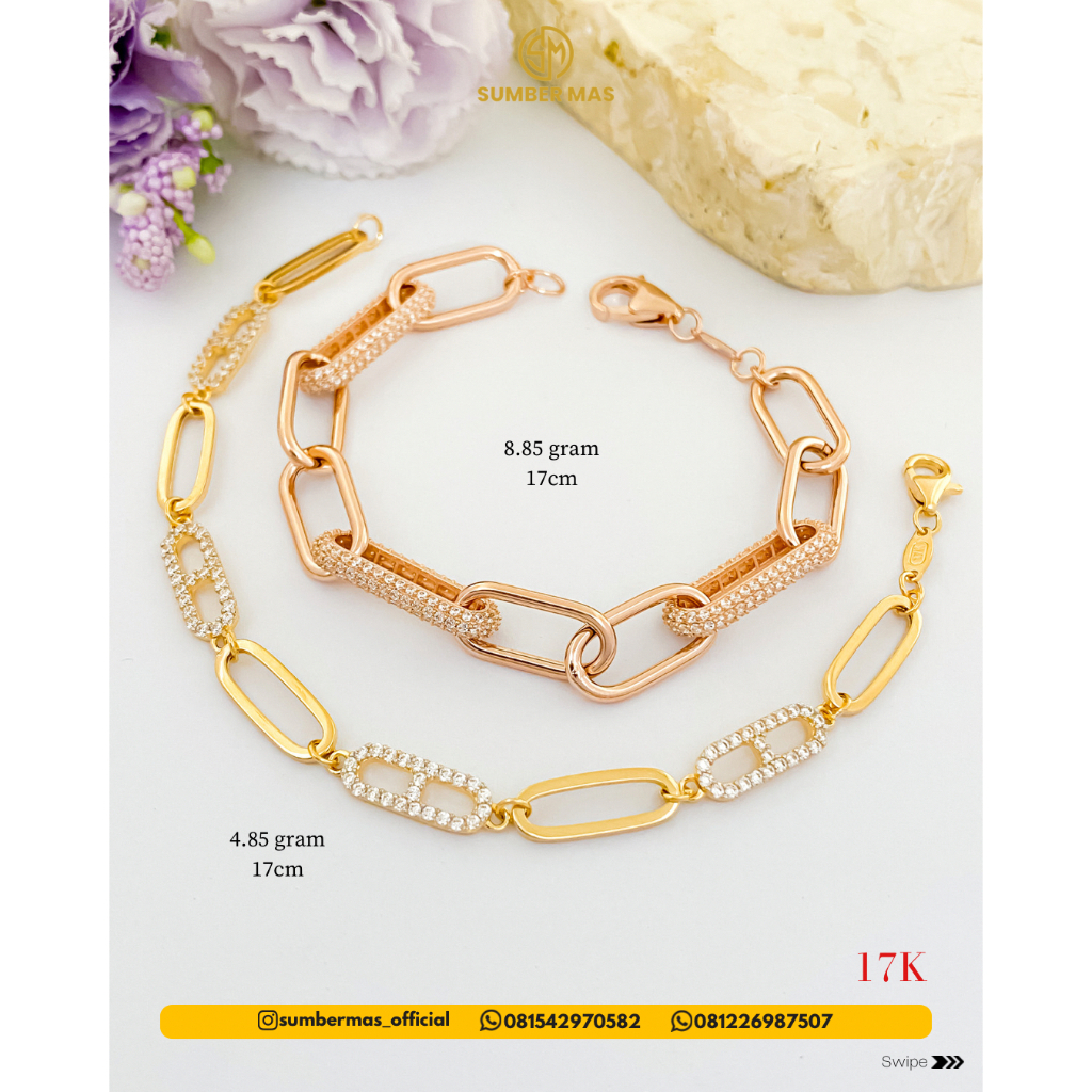 TF*NY ONE SET &amp; PAPER CLIP BRACELET 17K - SUMBER MAS