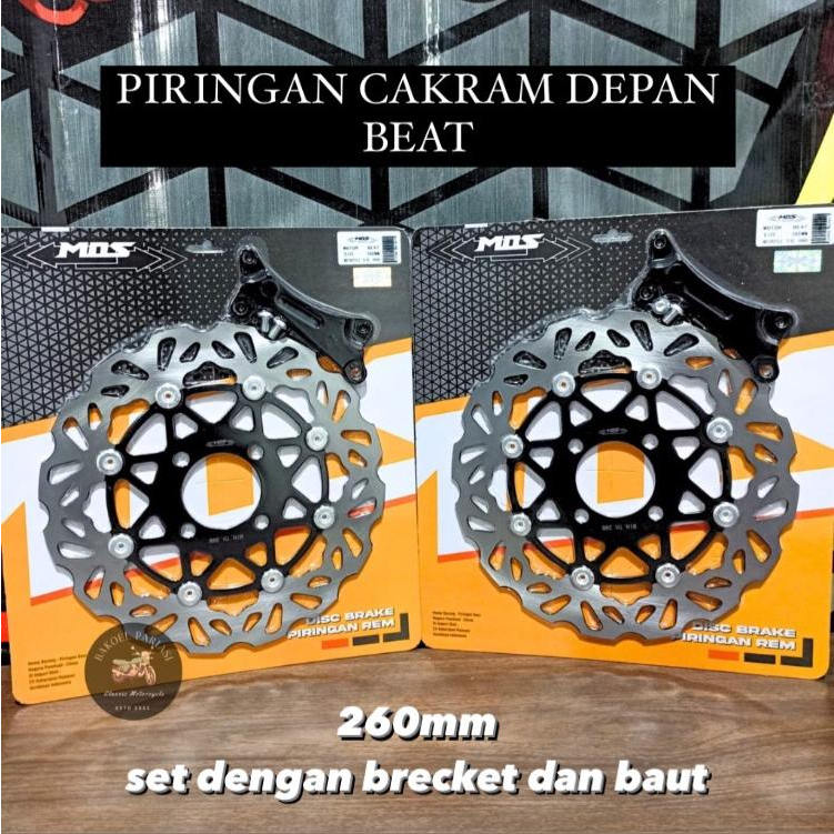 Neo Piringan Cakram Beat 260mm Hitam MOS Model TDR Disc Brake Import Piringan Beat MOS 260mm
