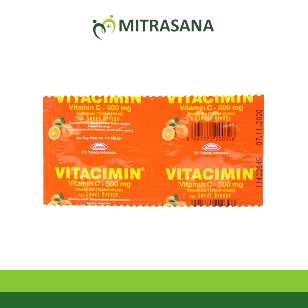 Vitacimin C Original/Orange 500mg 50'S 100tablet