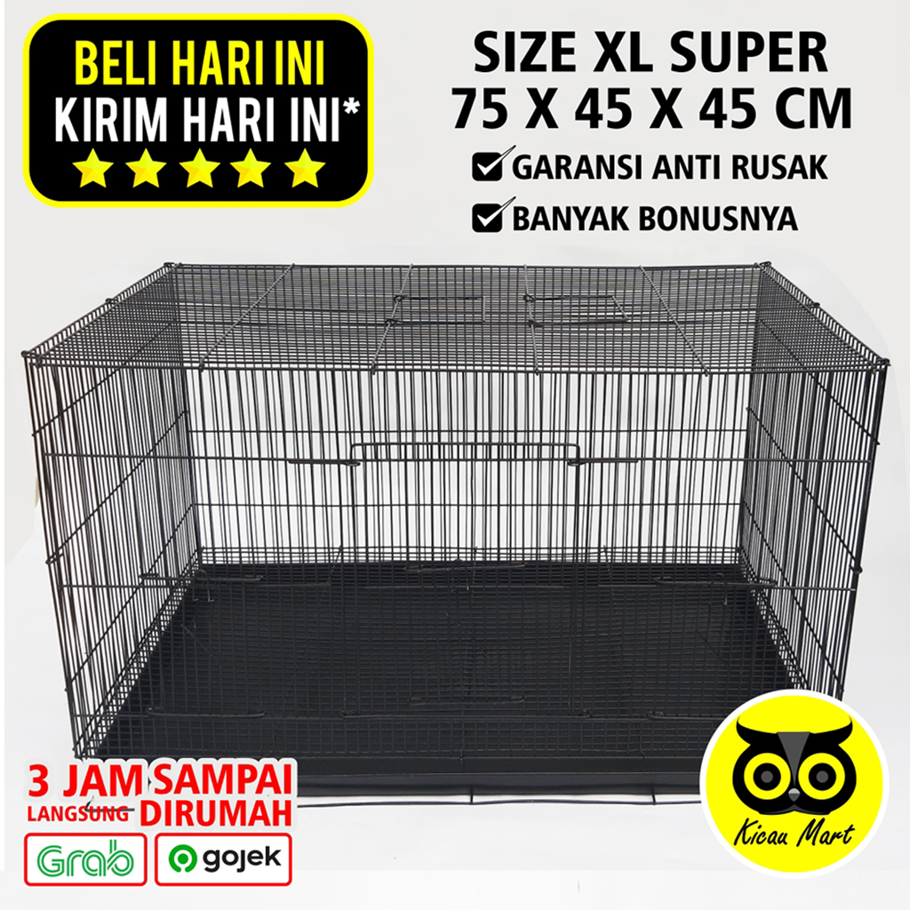 KANDANG KUCING SIZE XL JUMBO PET CAGE SANGKAR KANDANG KOTAK RUMAH TEMPAT TIDUR KUCING KITTEN KDJMBO