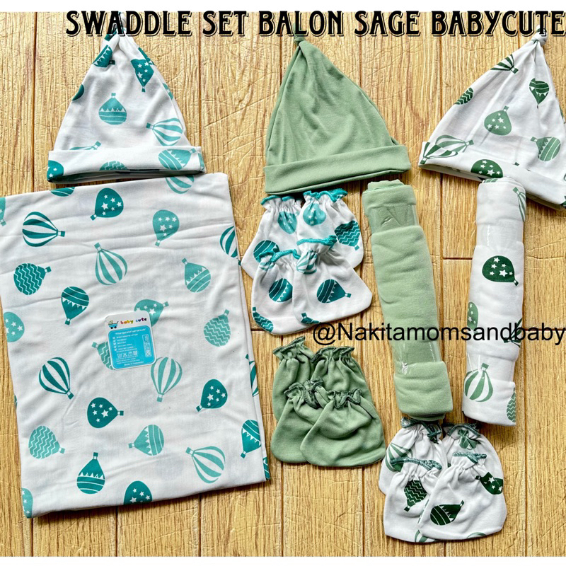 Paket set swaddle Motif selimut alas stroller alas tidur bayi bedong perlengkapan bayi Topi bayi Sarung tangan bayi Newborn SNI promo 9.9