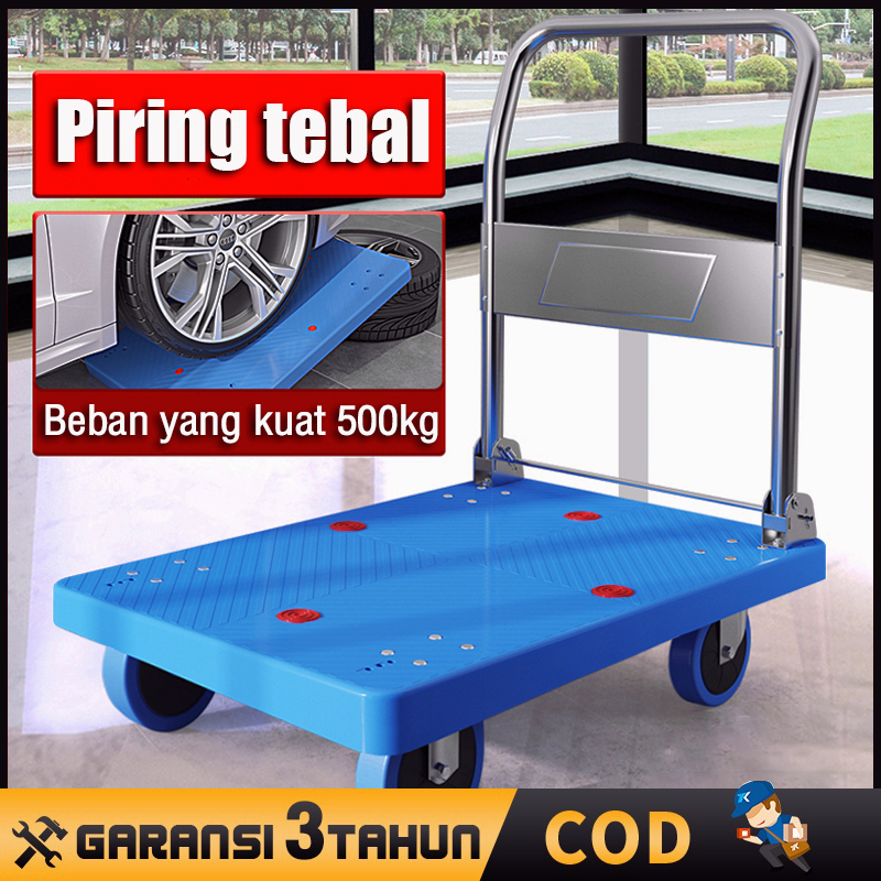 Reaim Troli Lipat 500kg Ukuran90x60cm Trolley Troli Barang Lipat Hand Truck Model Besi Troli Angkut Model: reaim-dxstc001