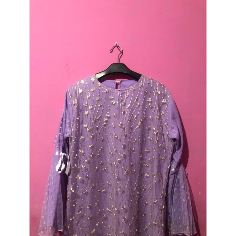 Preloved Dress bridesmaid / gaun / gamis / maxi dress tile - Lilac