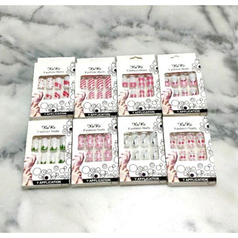 Kuku palsu 3D 12pcs free lem