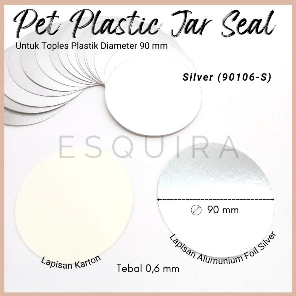 PET Plastic Jar Cap / Toples Seal /  25 pcs / 90106-S