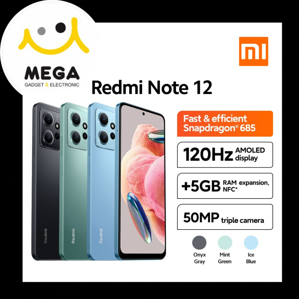 Xiaomi Redmi Note 12 8GB + 128GB Garansi Resmi Xiaomi Indonesia