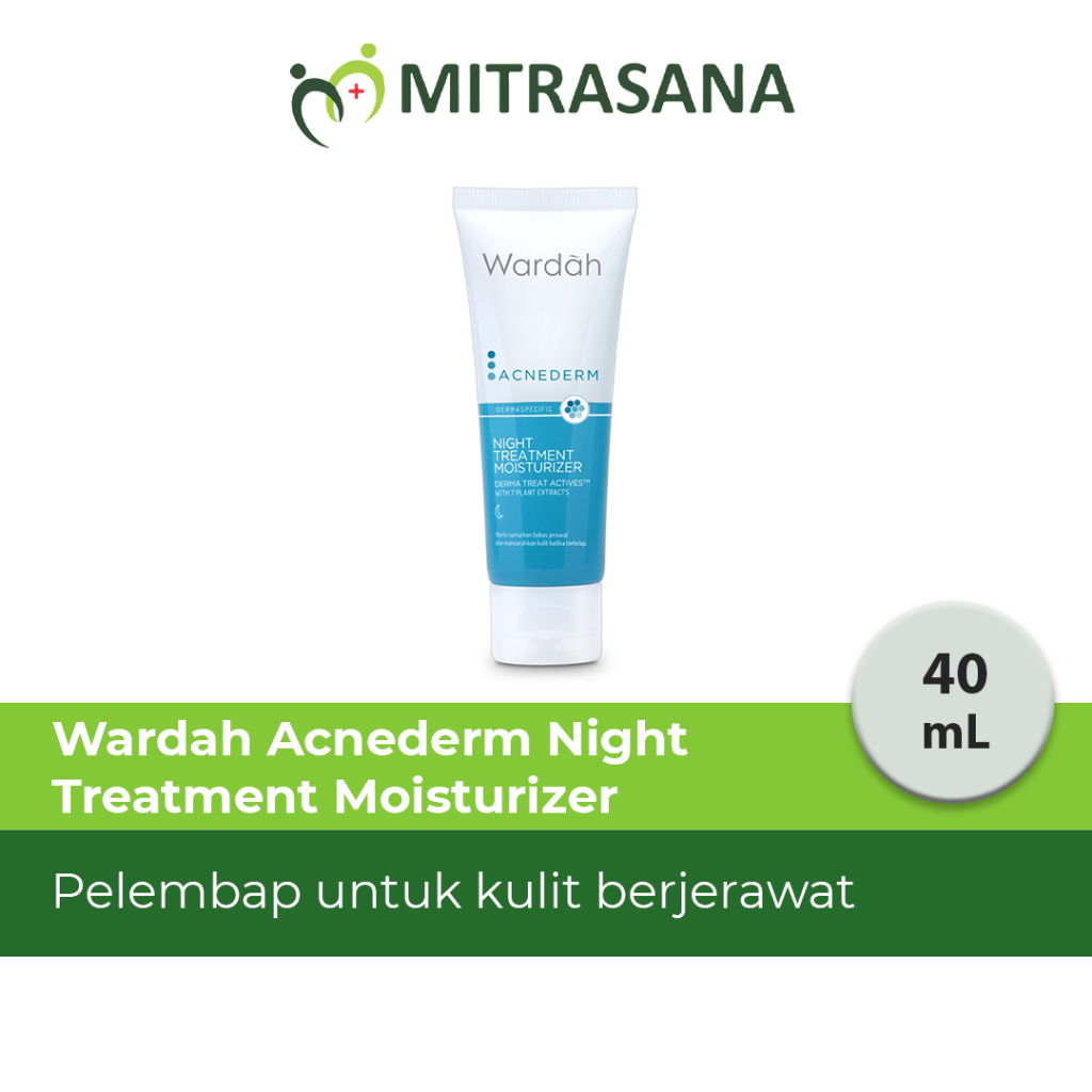 Wardah Acnederm Night Treatment Moisturizer 40 ml - Pelembab Wajah