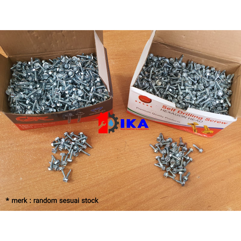 Baut Baja Ringan 10 x 16 MM - 1 Dus - High Quality / Roofing Baut Baja Ringan 10x16 Baut / sekrup / roofing / ruping Baja Ringan (1KTK = 1000PCS)