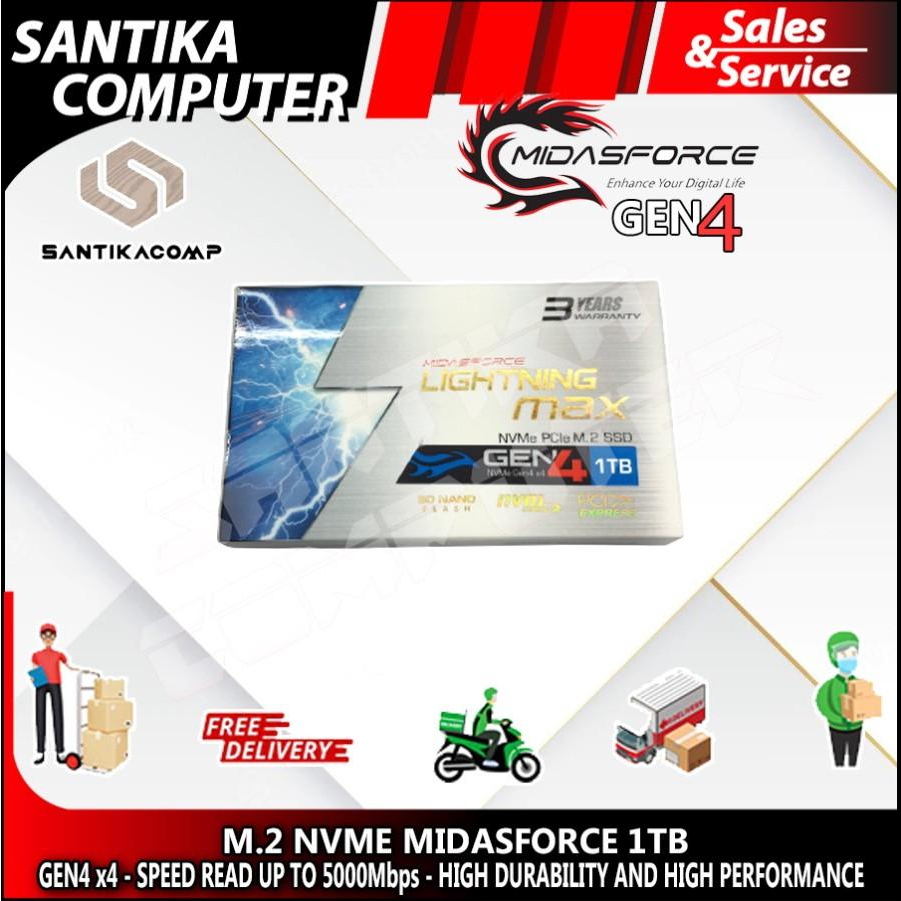 M.2 NVME GEN 4 1TB MIDASFORCE M2 NVME 1TB MIDAS PCIe Gen4 SSD M2