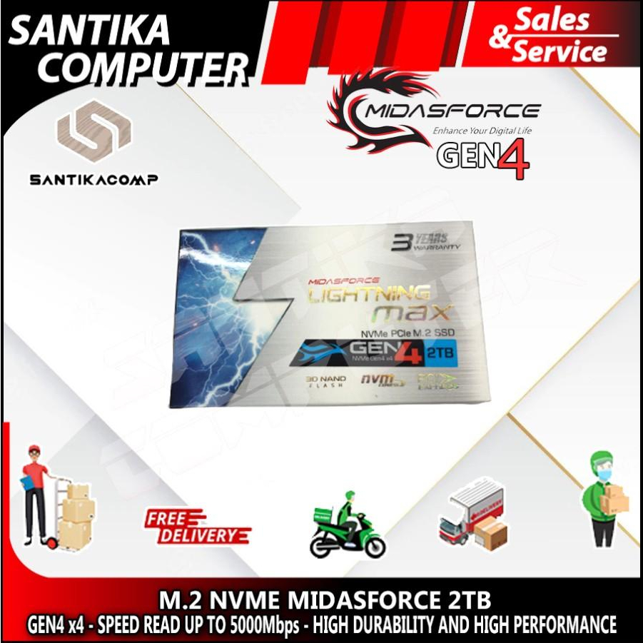 M.2 NVME GEN4 2TB MIDASFORCE M2 NVME 2TB MIDAS PCIe Gen4 SSD