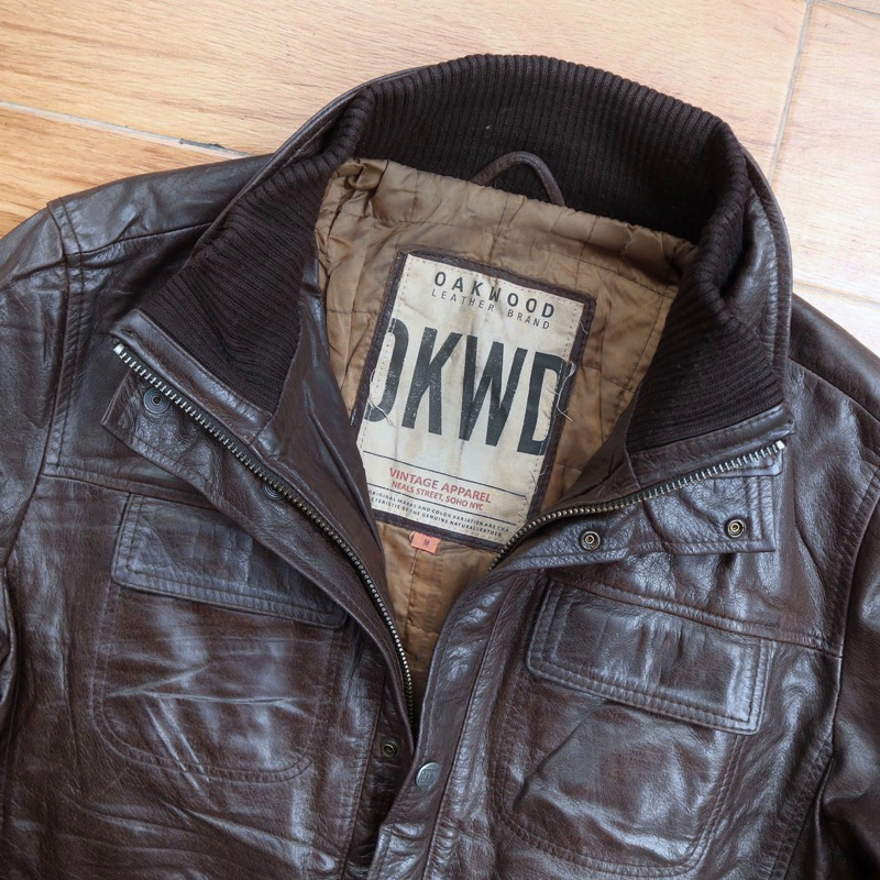 Jaket kulit asli vintage trucker treker traker bekas preloved second