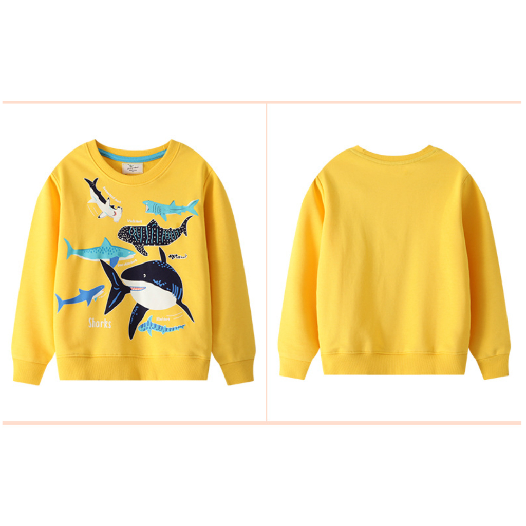 babyfit [3-8thn] sweater anak cowok lengan panjang katun glow in the dark ocean ydm-0404