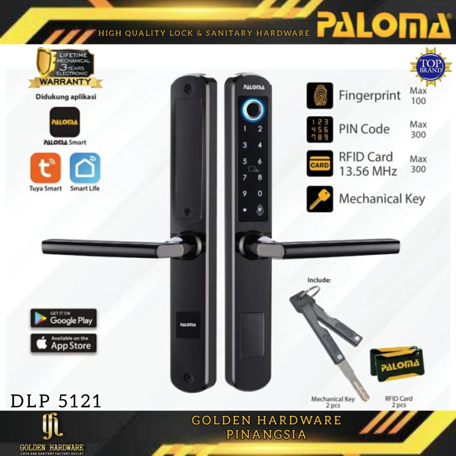 KUNCI PINTU DIGITAL SMART DOOR LOCK HOME HANDLE WIFI PALOMA DLP 5121