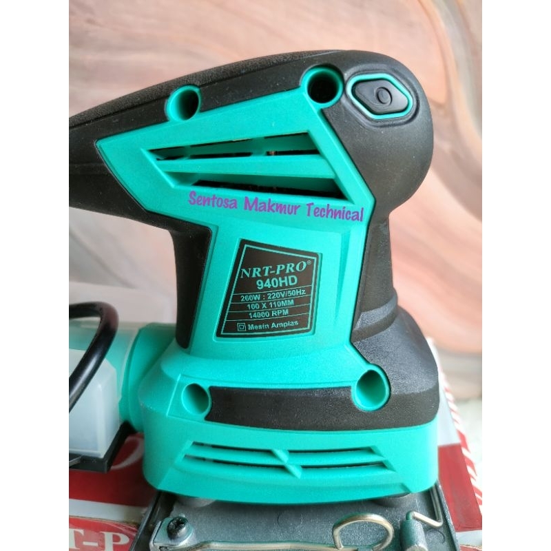 NRT PRO 940 HD Finishing Palm Orbital Sander Petak Kotak Amplas Kayu 940HD