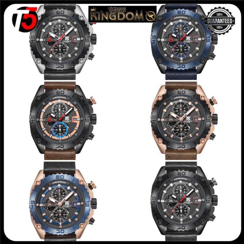 Jamtangan pria T5 H3879 G original water resist include box dan paper bag