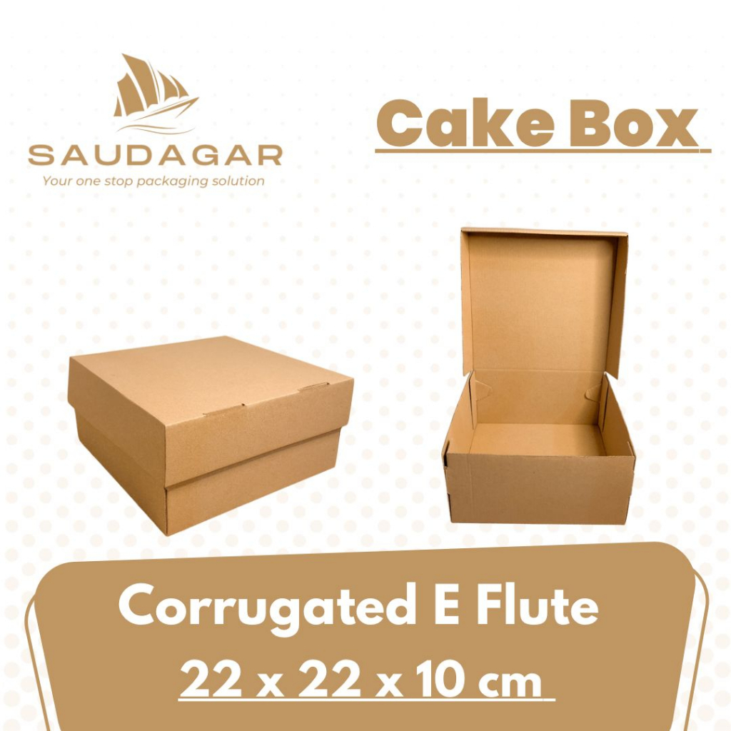 Kotak Kardus Kue 22x22x10 cm / Cake box Corrugated Eflute