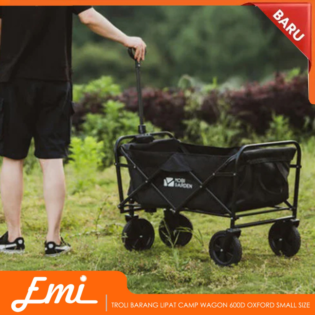 Troli Barang Lipat Camp Wagon 600D Oxford Folding Trolley Wide Storage