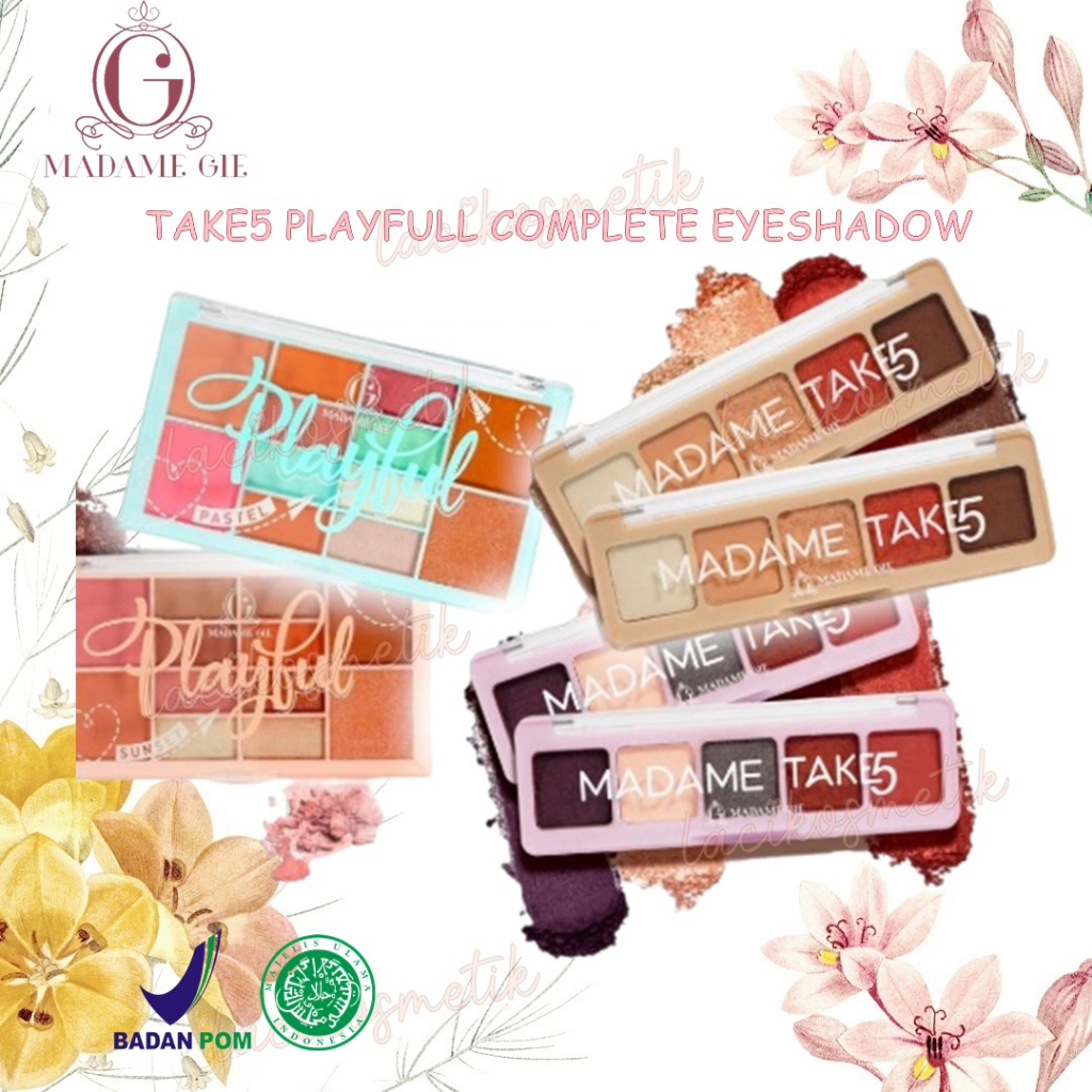 ✨LACIKOSME✨ MADAME GIE FACE PALLETE - TAKE5 PLAYFULL COMPLETE EYESHADOW ORIGINAL