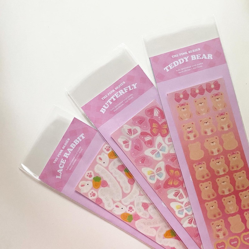 

Pink Series Holographic Laminate Deco Stickers
