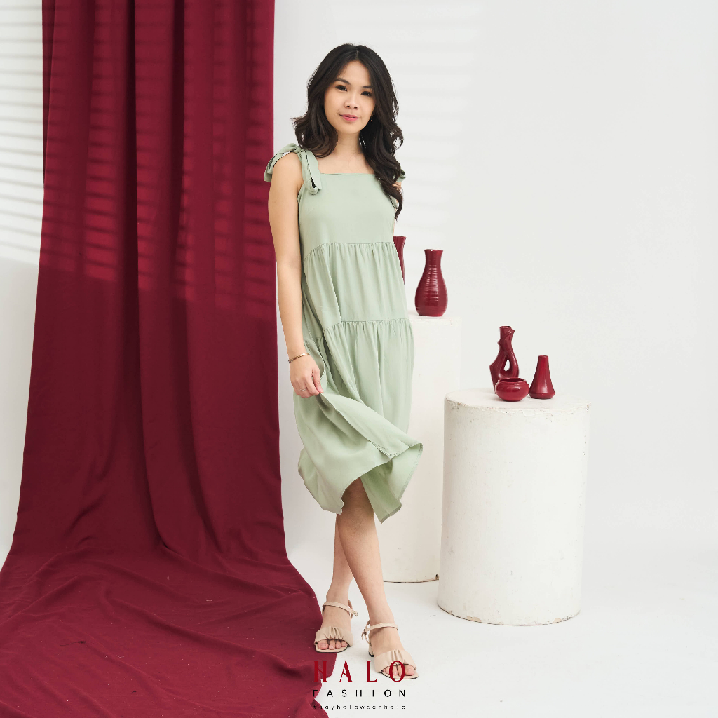 [HaloFashion] Ayana Summer Midi Dress Korean Fashion