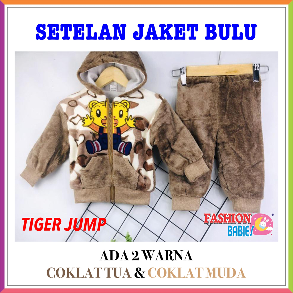 GROSIR &amp; ECER SETELAN JAKET BULU IMPORT TOPI 0-2 TH MOTIF ANIMAL ❤ Fashionbabies ❤