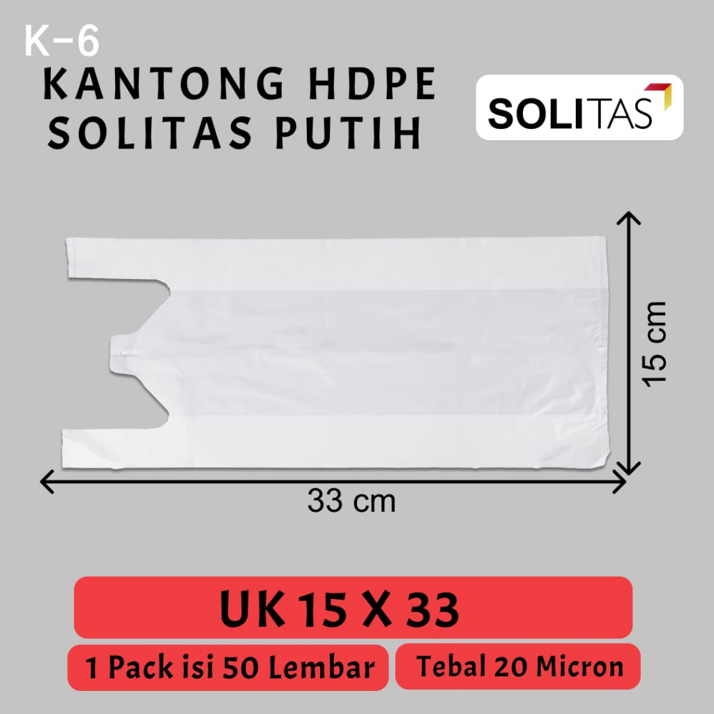 Kantong Plastik Kresek Putih Susu Tebal UK 15x33 HDPE