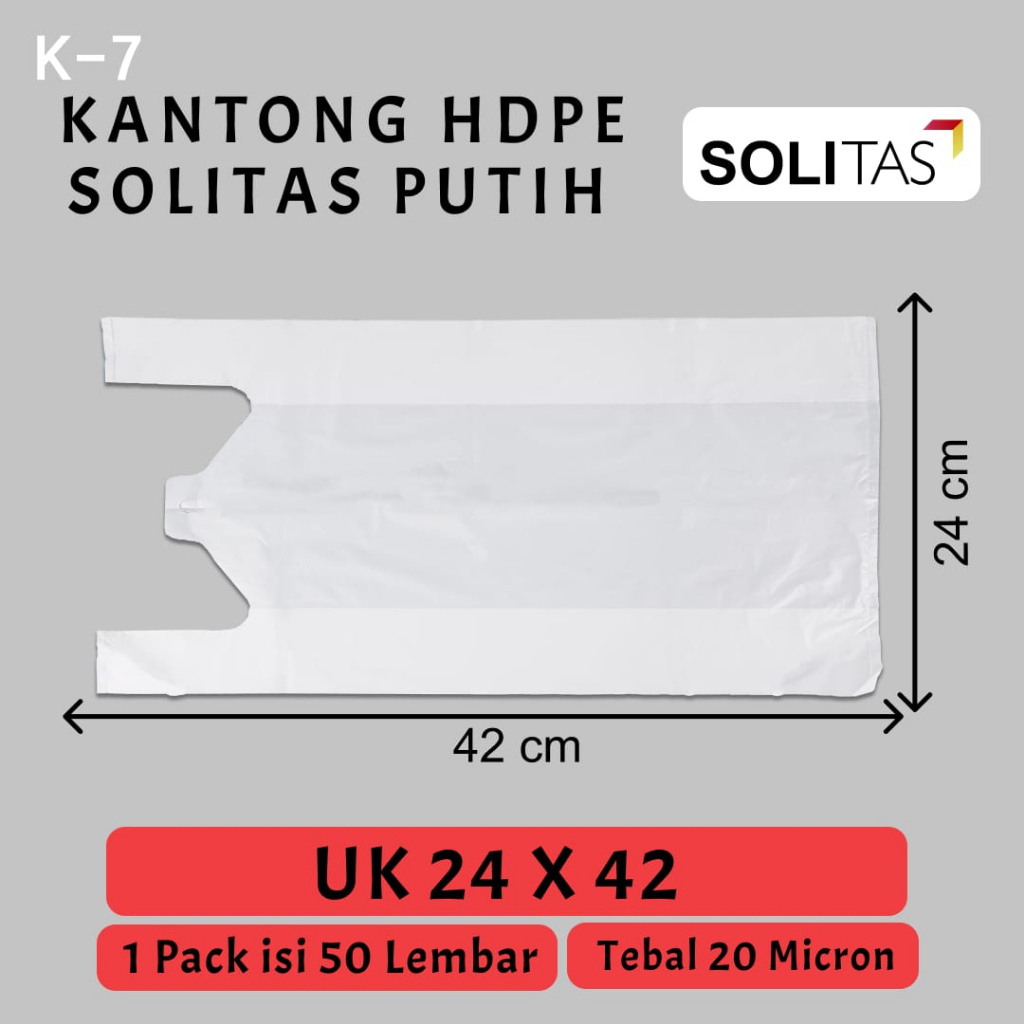 Kantong Plastik Kresek Putih Susu Tebal UK 24x42 HDPE