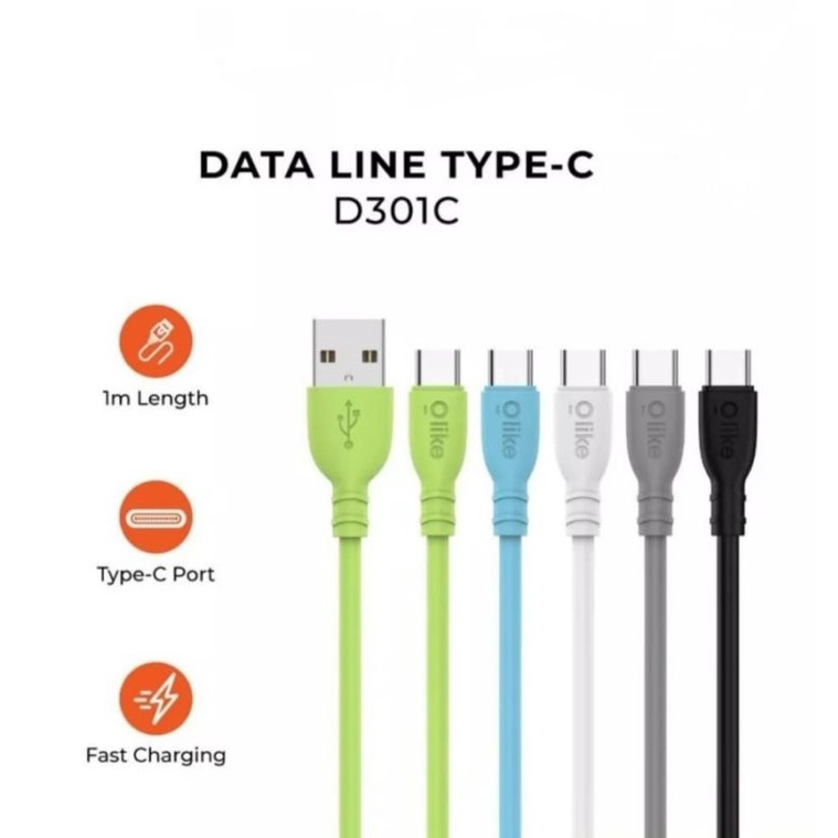 1 Toples 30pcs Olike Kabel Data D301 HP Android Type-C Micro USB Port Fast Charging Mix Color Panjang 100 cm BY.MINIGO