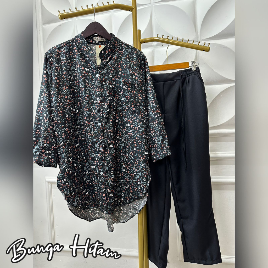 Saffa Setelan Wanita Motif Bunga Jasmine Bahan Syakila Size Standar - Jumbo XXl